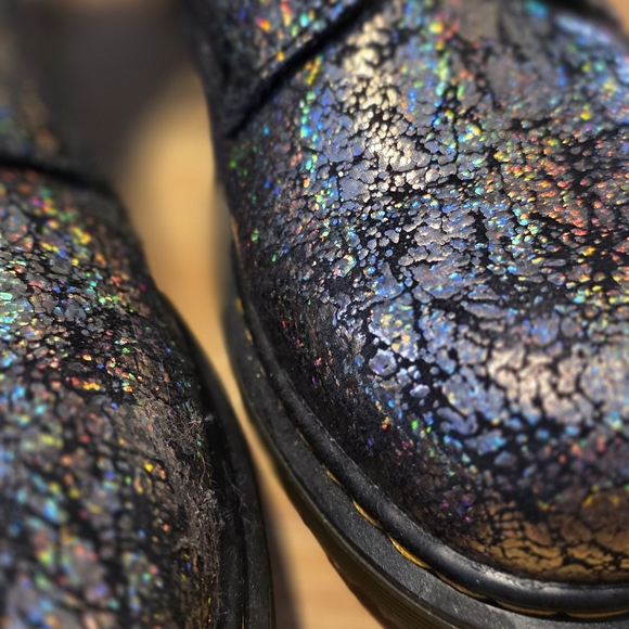 Dr. Martens Black Glitter Combat Boots - Picture 3 of 8